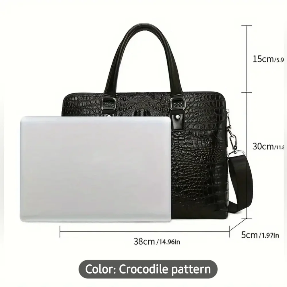 💎NEW - Professional Black Crocodile Pattern Unisex Bag